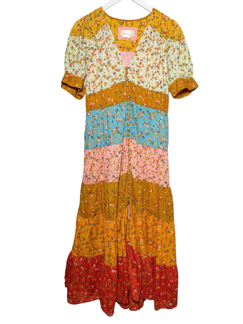 Anthropologie Tiered & True Floral Maxi Dress Size Medium - Picture 3 of 11